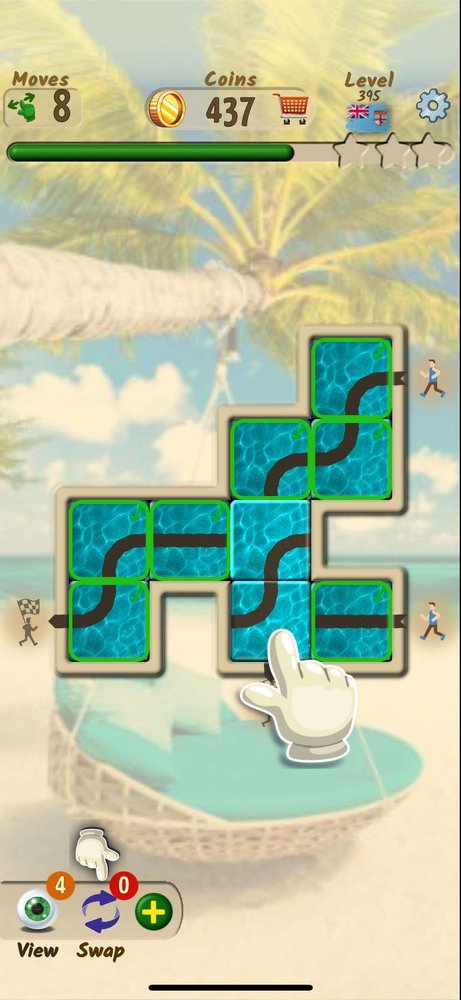 Beach-themed puzzle level